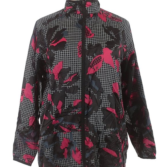 Rise by LuLaRoe Athletic Zip Jacket Black Pink Hi-Low Vent sz XL  /B1 - Picture 1 of 2